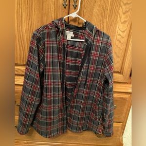 Hooded plaid jacket.  LL Bean